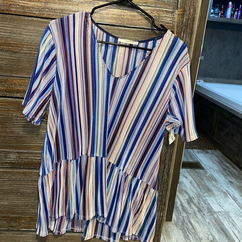 Peplum Striped Top